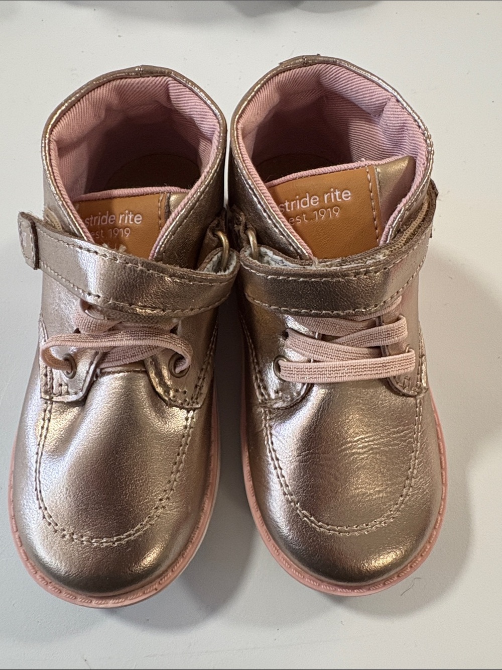 Stride Rite Rose Gold Metallic Kids' High-Top Boots